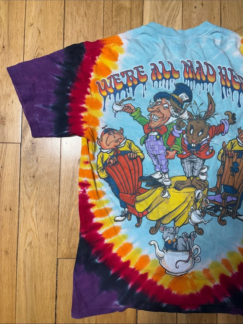 Alice in Wonderland Tie-Dye 'Who Are You?' Multi Color T-Shirt - Picture 7 of 9